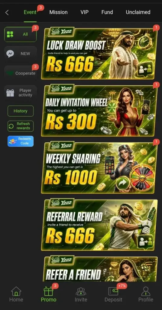 Y222 Game Bonuses